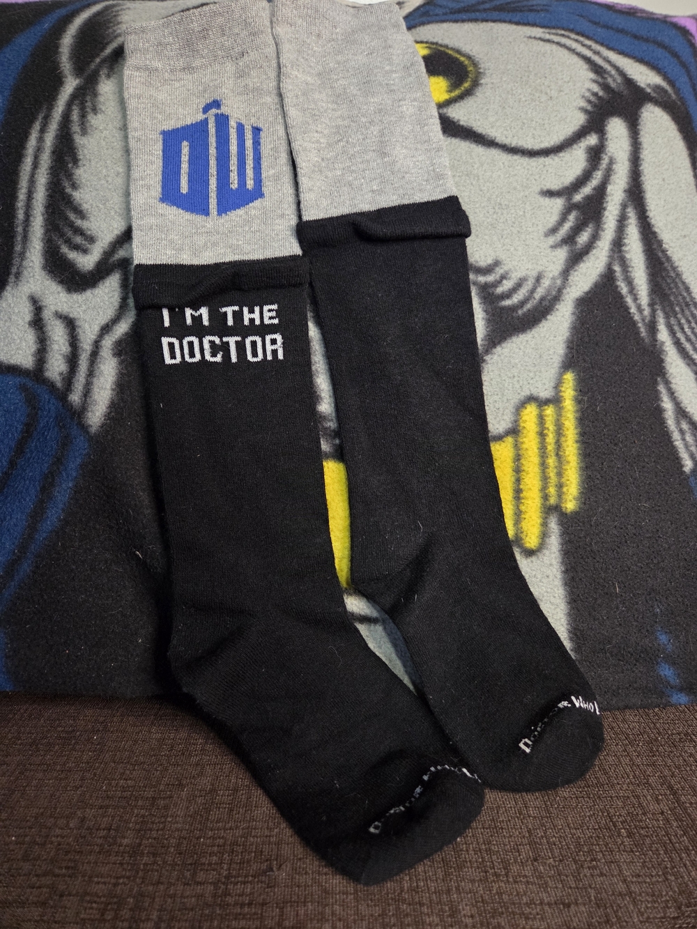 Doctor Who Women's 'I'm The Doctor' Black & Gray Crew Socks